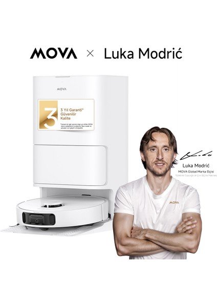 MOVA E40 Ultra Robot Süpürge ve Paspas 19.000 Pa Emiş gücü, 3 Yıl Garanti
