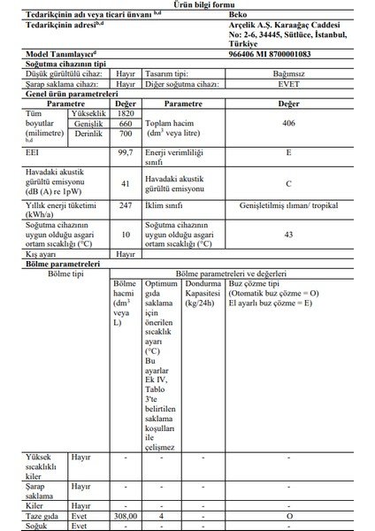 Beko 966406 Mı Inox Buzdolabı