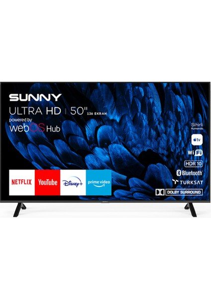 Sunny SN50QMN252 50" 127 Ekran Uydu Alıcılı 4K Ultra HD webOS Smart QLED TV
